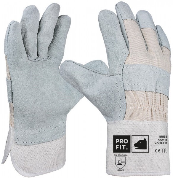 Pro-Fit 550117 Breeze Cow Split Leather Protective Gloves