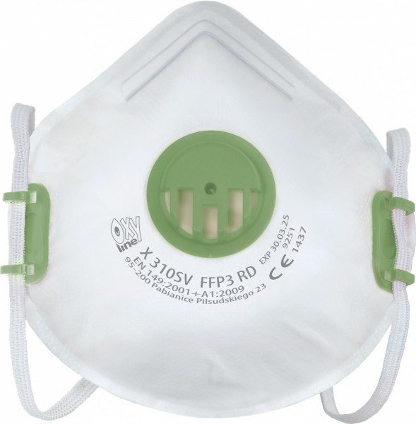 Respiratory protective mask X 310SV FFP3 R D with exhalation valve