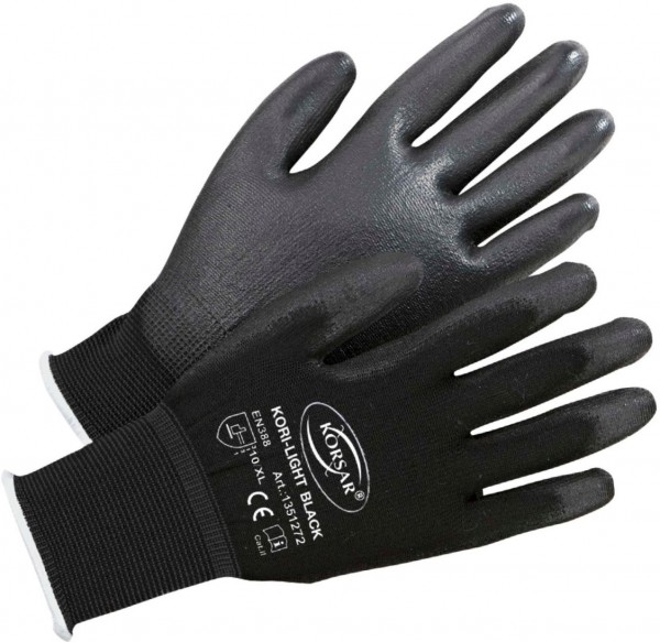 Korsar Kori-Light Black PU protective gloves silicone free