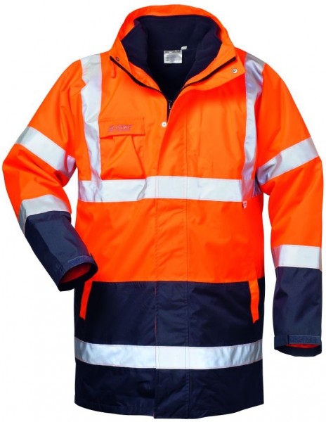 Safestyle 23549 TRAVIS 4 in 1-warning protection parka light orange/marine