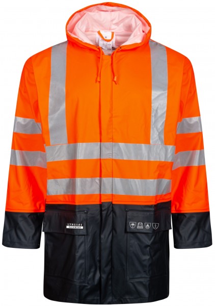 Lyngsøe FR-LR3055 flame retardant high visibility rain jacket