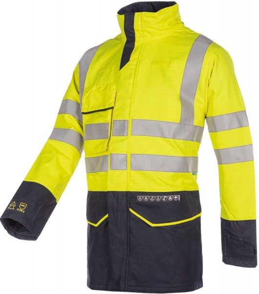 Sioen Glacier 7297A2PJD ECO high visibility rain jacket with arc flash protection (APC 2)