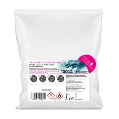 Unigloves Unigloves Disinfecting Wipes Plus Classic Lemon Fresh Refill Bag