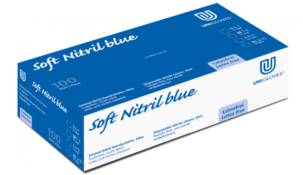 Unigloves Soft Nitrile Blue Disposable Gloves Powder Free