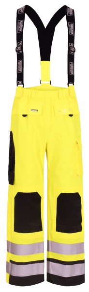 Lyngsøe FR-LR6022 flame-retardant high-visibility dungarees in heavy PU quality