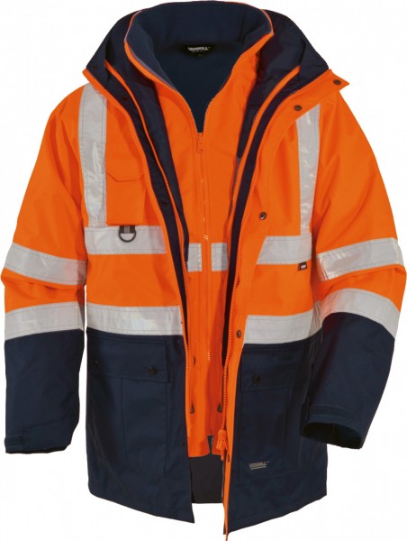 Vizwell VWJK44 Warning protection parka 5 in 1 light orange navy