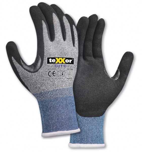 texxor 2610 cut protection knitted gloves level C