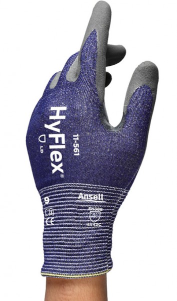 *SALE* Ansell HyFlex 11-561 nitrile cut protection gloves level C size 10