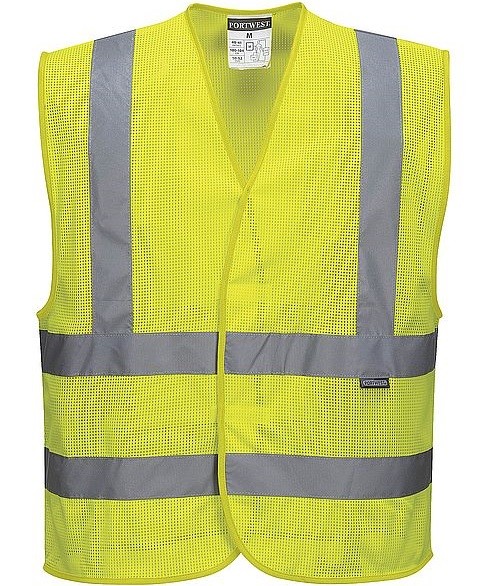 Portwest C370 Warning vest with contrast MeshAir mesh fabric bright yellow