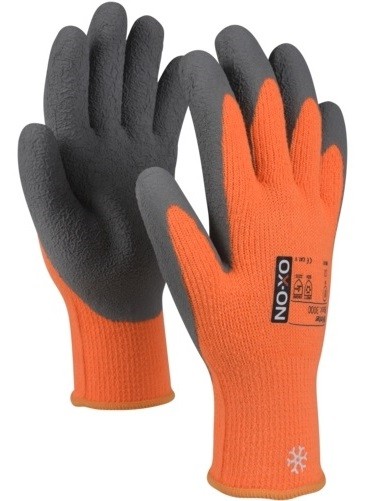 OX-ON Winter Basic 3000 (Multi Grap Cool) polyester knitted gloves with latex coating