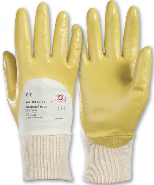 KCL Sahara plus 101 cotton gloves with nitrile coating