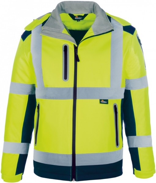 Vizwell VWJK177 Winter warning protection softshell jacket bright yellow marine