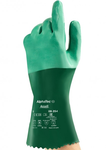 Ansell AlphaTec 08-354 Neoprene Chemical Protective Gloves