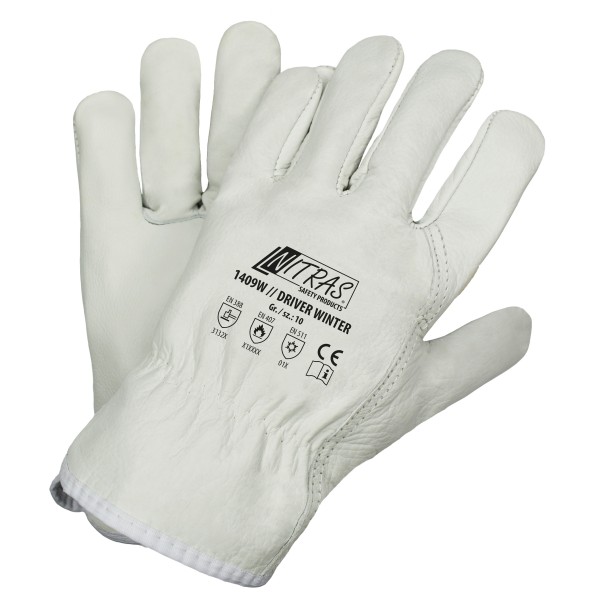 Nitras 1409W Driver Winter Full Leather Cow Gloves