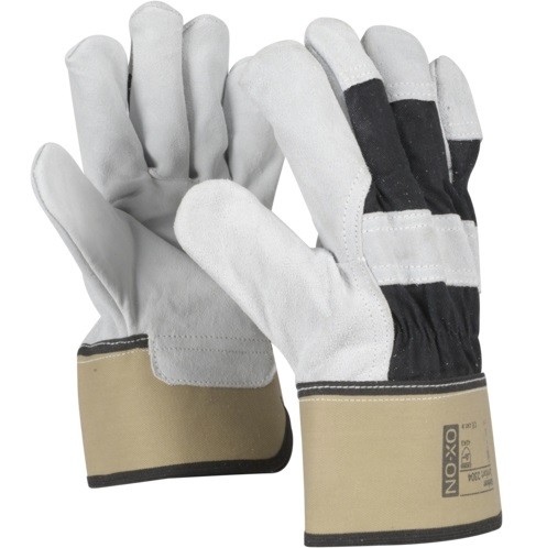 OX-ON Worker Comfort 2304 (Texas) cowhide split leather gloves natural