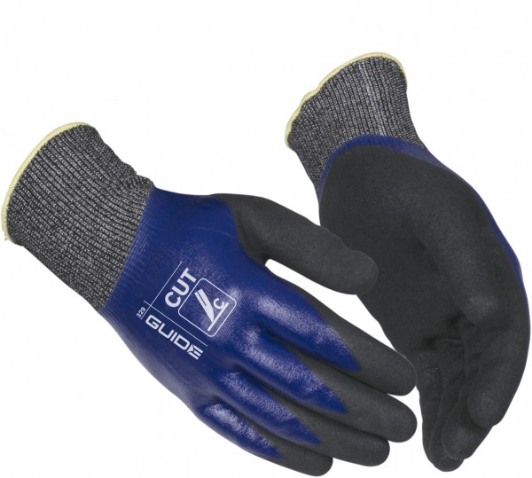 Guide 300 cut protection gloves with PU coating grey