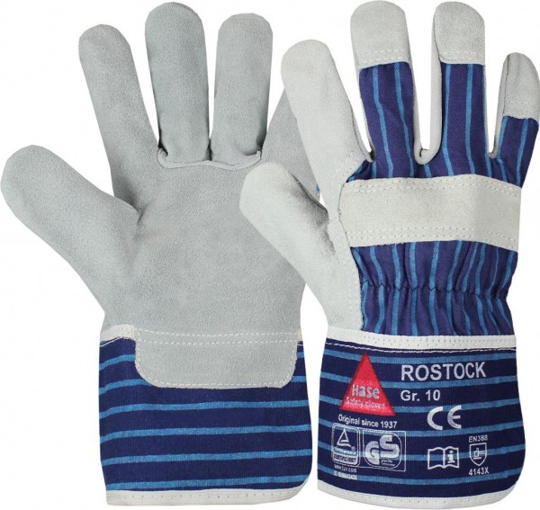 Hase 212150 ROSTOCK cow split leather protective gloves