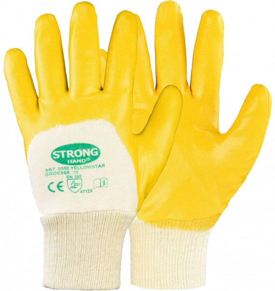 Stronghand 0550 Yellowstar nitrile protective gloves 3/4-coated