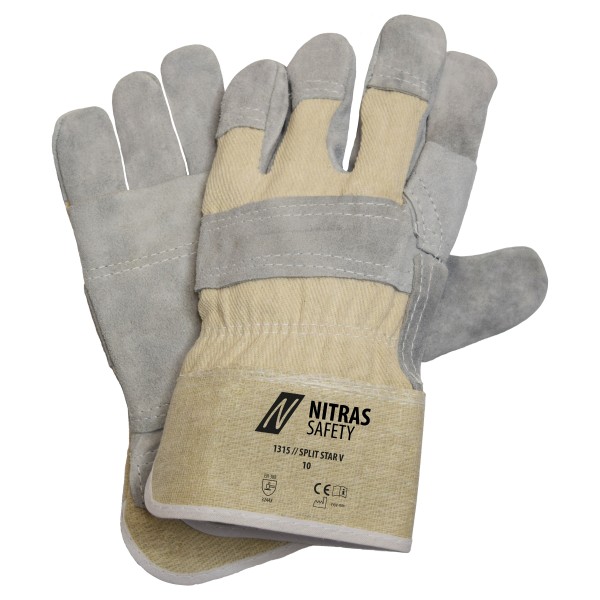 Nitras 1315 Split Star V Korea core split leather gloves