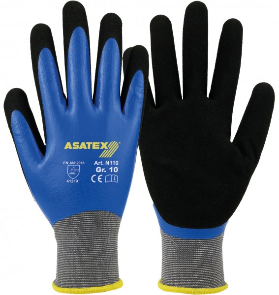 Asatex N110 nitrile protective gloves fully coated