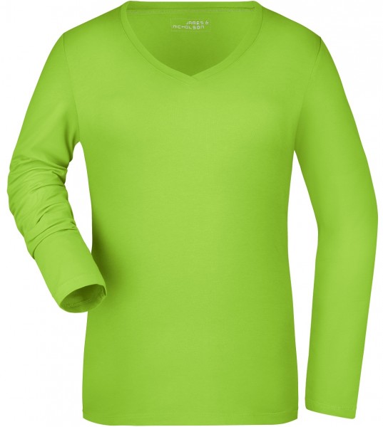 James & Nicholson JN929 Ladies Stretch V-Long Sleeved in 9 Colors