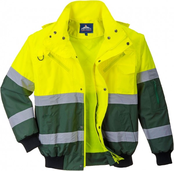 Portwest X Range C565 3 in 1 warning protection pilot jacket bright yellow-green