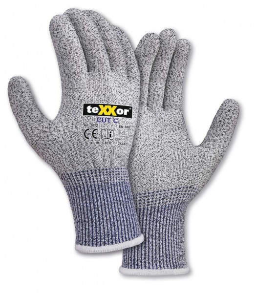 texxor 2612 knitted cut protection gloves level C