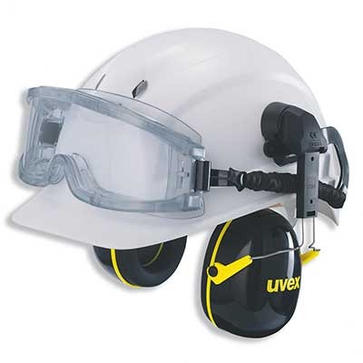 uvex 9301544 ultrasonic full view goggles inside anti-fog with helmet holder