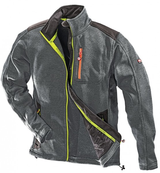 Bullstar Ultra Softshell knitted fleece jacket grey-lime