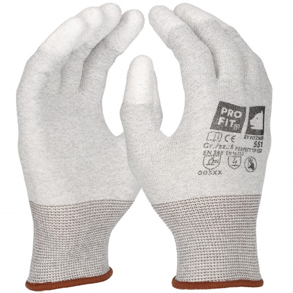Pro-Fit 551 ESD protective gloves with PU coating
