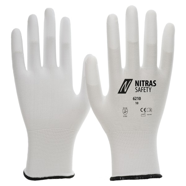 Nitras 6210 Protective gloves with PU coating white