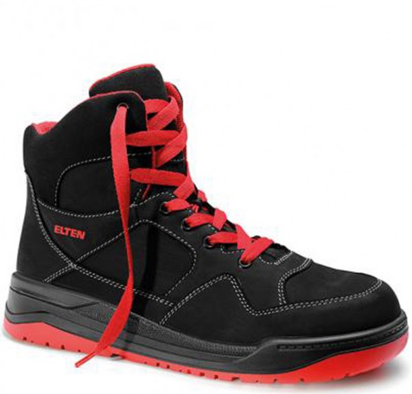 Elten Maverick black-red Mid 763391 laced boot ESD S3 black/red
