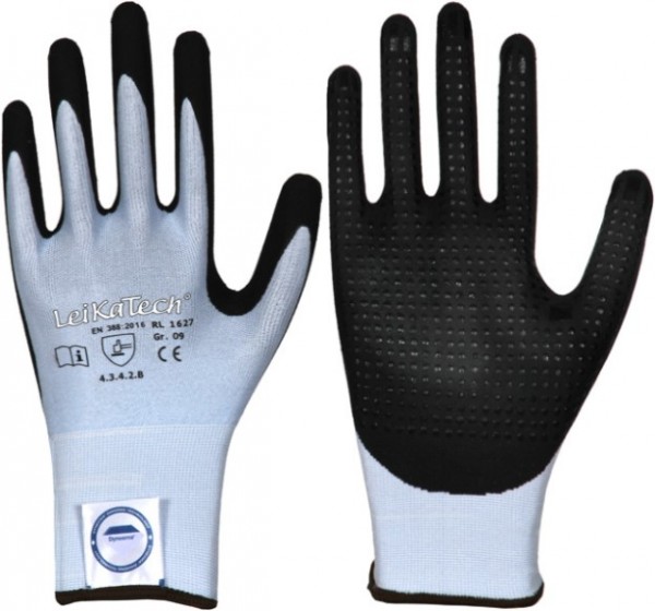 LeikaTech 1627 Nitrile Cut Protection Gloves with Nubs Level B