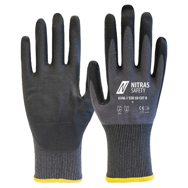 Nitras 6346 ESD 3D Cut D cut protection gloves