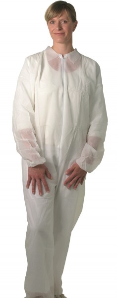 Unigloves PP-Overall white without hood with zip 5227, 5237, 5247