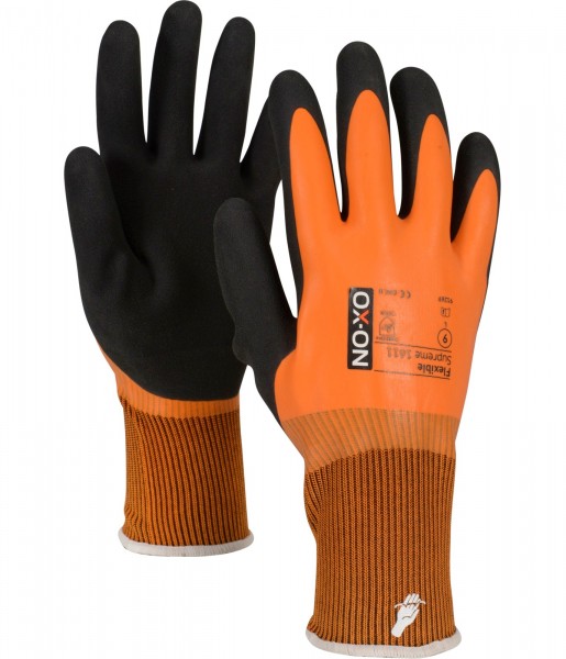 OX-ON Flexible Supreme 1611 Latex protective gloves fully coated