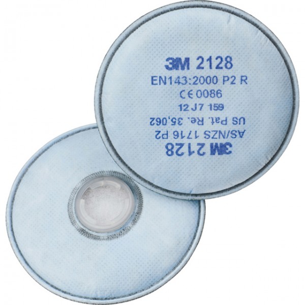 3M Bayonet particle filter 2128 P2 Filter with activated carbon