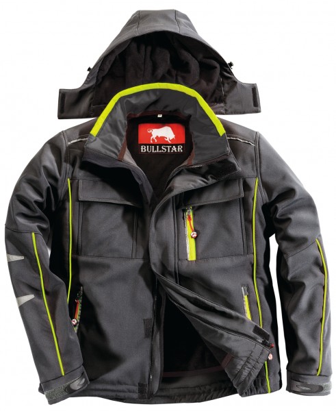 Bullstar Ultra winter soft shell jacket black-lime