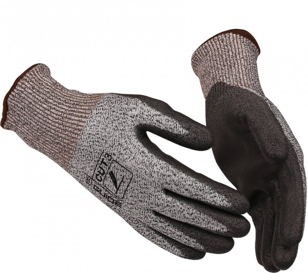 Guide 300 cut protection gloves with PU coating grey
